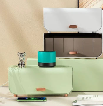 Household Wire Storage Box with Lid - Dustproof Organizer for Power Strips, Data Cables, and Power Cords