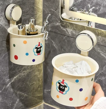 Disposable Face Towel Storage Box with Suction Cup for Bathroom Sink