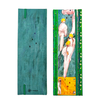 [NATSUME x Shuangqiang Laotaipo] 9x28cm Vertical Handmade Cloth-Bound Watercolor Sketchbook, Baohong Arches Paper