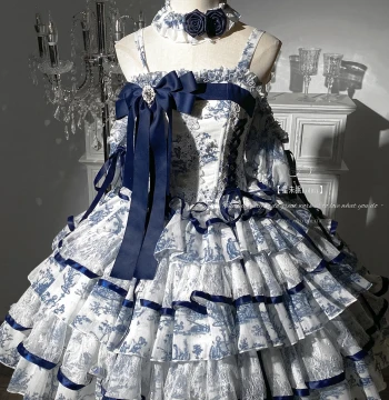 [Balance Payment] Xing Weimian Lolita 2025 Spring/Summer Rainy Celadon Fishbone Dog-Short Original Dress