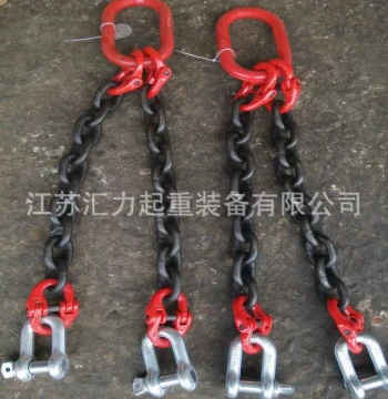 Premium Double-Hook Chain Rigging 5t 1m, 2-Leg Chain Sling 5t 1.5m, 2-Branch Lifting Chain