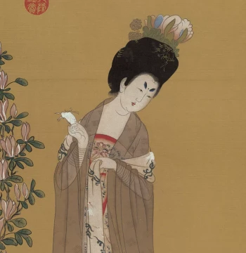Tang Dynasty Figure Gongbi Painting Copy Practice Set, Zhou Fang's 'Lady with Flowers in Her Hair' Draft for Decoration
