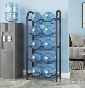 Water Dispenser Stand - Storage Rack for 3, 4, or 5-Tier Large Mineral Water Bottles for Office Use