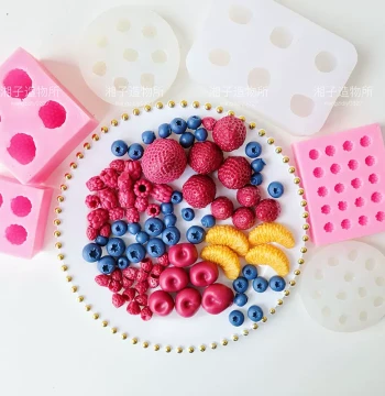 Food-Grade Silicone Mold for Strawberries, Blueberries, Raspberries, Cherries, and Orange Segments - Ideal for Squishies, Baking, and Candles
