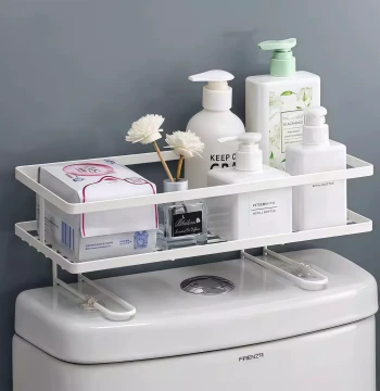Toilet Storage Rack Over-the-Toilet Bathroom Shelf, No-Drill Restroom Organizer for Toiletries