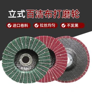 Industrial Scouring Wheel - Metal Polishing and Brushing Wheel, 4-Inch Vertical Flap Disc with Abrasive Cloth