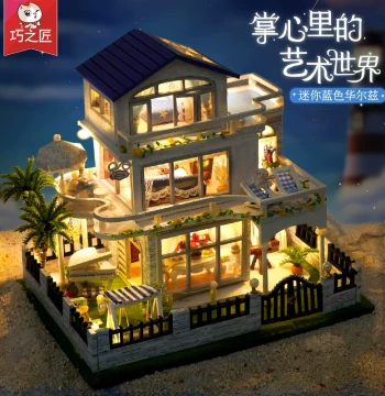 DIY Miniature Villa House Kit - Hand-Assembled 3D Puzzle Building Blocks for Girls, Perfect Gift