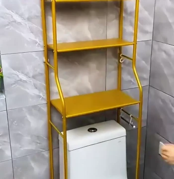 Bathroom Floor Standing Shelf, Toilet Rack, Drill-Free Laundry Organizer for Restrooms