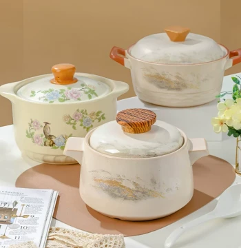 Luowei Ceramic Lard Container, Large Home Salt Jar with Lid, Heat-Resistant Chili Oil Pot, Suitable for Casserole and Open Flame Cooking
