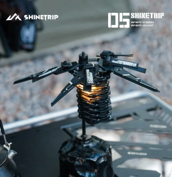 ShineTrip Shanqu Outdoor Camping Lamp Desktop Stand, Deep-Wing Mecha Light Array Tactical 19/38 Metal Lampshade