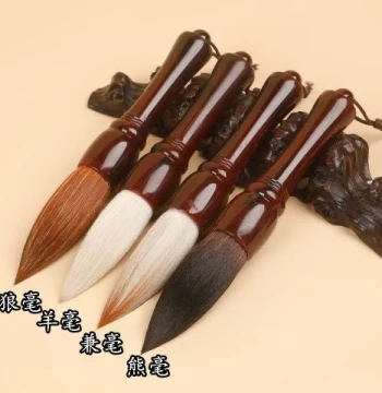 Wu's Brush Studio New Short-Handle Grip Brush, Wolf Hair Ti-Dou Large Brush for Couplets and Fu Characters