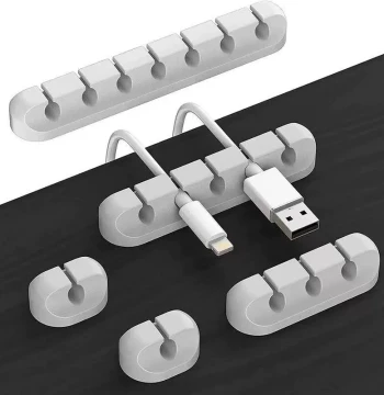 Desktop Cable Organizer Strip for Charging Cords, Phone Wires, and Headphones, Wall-Mounted Clip for Bedside Cable Management