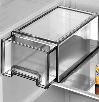 Japanese Food-Grade Refrigerator Storage Containers, Drawer-Style Freezer Organization Boxes for Fresh Food Portioning
