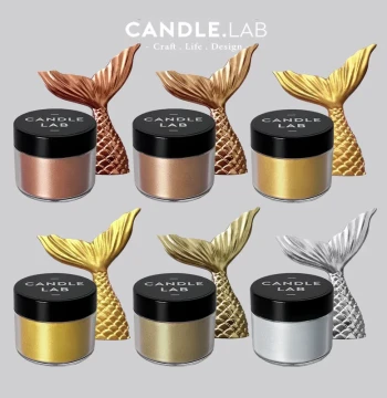 CANDLE.LAB | Metallic DIY Plaster Candle Pearlescent Mica Pigment Powder, Gold and Silver Dust