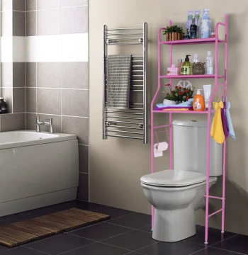 Free Shipping Bathroom Toilet Storage Rack - No-Drilling 3-Tier Floor-Standing Shelf Also Suitable for Laundry Machines