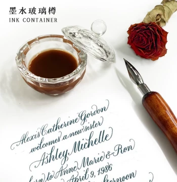 Professional Glass Inkwell for Watercolor Painting & Calligraphy - Lidded Round Desktop Container for Dip Pens