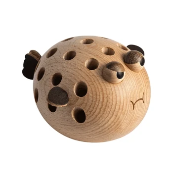 Pufferfish Pen Holder Solid Wood Desktop Decor