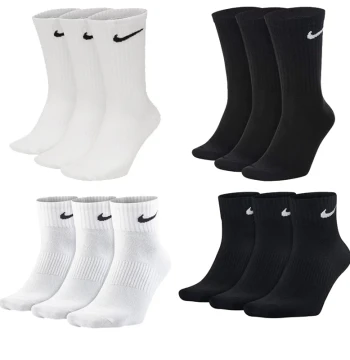 Nike Authentic Socks - Men's and Women's Crew, Quarter, and Ankle Styles (3 Pairs) SX7676