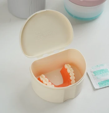Japan Imported Denture Storage Case Soaking and Cleaning Box for Elderly False Teeth Container Retainer Cleaner