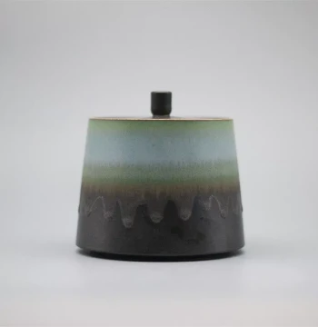 Ci Yu Tang Color Glaze Kiln-Change Tea Canister Tea Set Teaware Kung Fu Tea Leaf Canister Craft Ornament Wooden Gift Box
