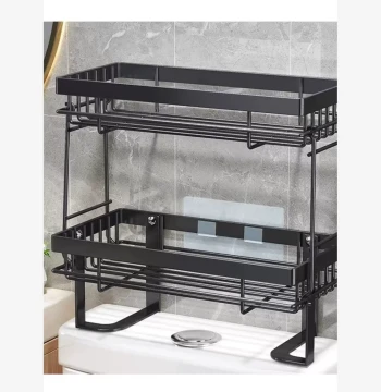 Over-Toilet Storage Rack - No-Drill Bathroom Organizer Cabinet for Restrooms and Washrooms
