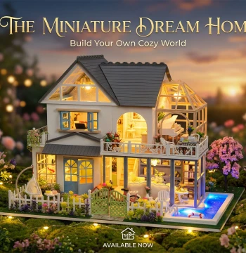 Mei Dai DIY Dollhouse 'Star Whisper Flower Wave' Manual Assembly Villa Model Scene Building Block Toy House - Birthday Gift for Girls