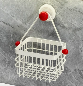 Disposable Face Towel Basket with Suction Cup Mount and Drainage Holes