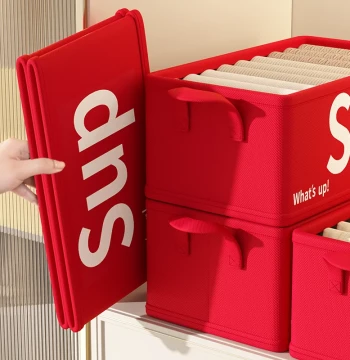 Clothing and Pants Storage Bins - Tiered Organizer Boxes for Wardrobe, Underwear, and Home Closet Organization