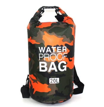 Cross-Border Rafting Waterproof Bag, Single/Double Shoulder Waterproof Barrel Pack, Lightweight Polyester Rafting Bag, Bulk in Stock