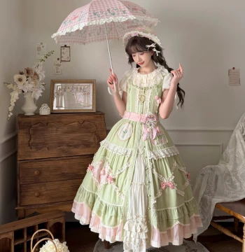 [Tulip Field in Bloom] Qianmu Spring/Summer Lolita Full-Open Relaxed Country-Style Sack Dress