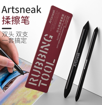 Ultra-Soft Blending Sticks for Oil Pastels, Dual-Tip Dual-Pack Set for Smudging, Color Mixing, Detail Shading, and Sponge Tools