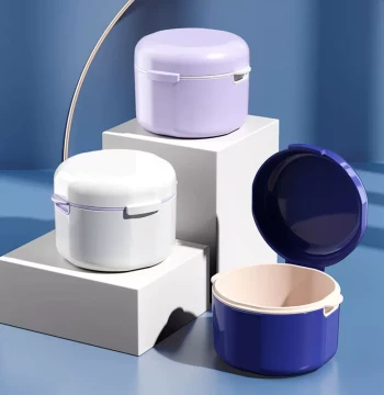 Retainer Storage Case, Orthodontic Appliance Soaking and Cleaning Box, Portable Invisible Braces Container