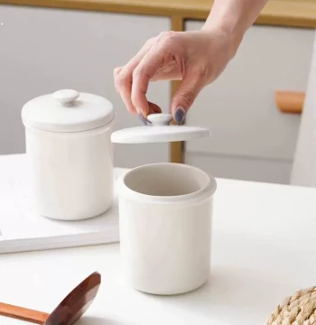 Ceramic Double-Boiler Soup Pot - Individual Lidded White Porcelain Inner Pot for Stewing Bird's Nest and Soups at Home