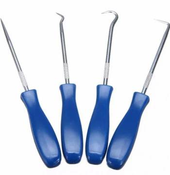 4-Piece Oil Seal Puller Set with Hooks, Tire Stone Picker, Drum Toner Refill Tool for Auto Repair