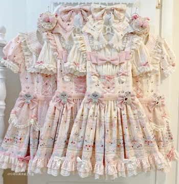 [Second Group Final Payment] MieMie Rabbit Printed Sweet Style Heartbeat Doll Original Lolita Cute jsk/OP