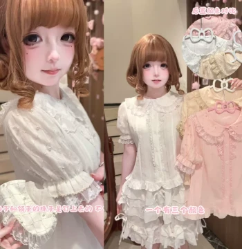 Jelly Girl Original Lolita [Spring Dessert] - Cute Sweet Short-Sleeve Cotton Inner Top