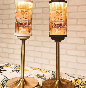 Outdoor Camping Lamp Brass Base Pole, Desktop Lamp Stand with 1/4 Adapter, Compatible with 38explore Light Bracket
