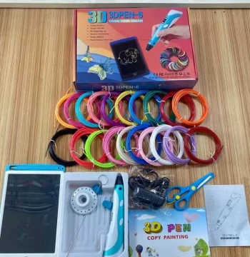 Premium Upgraded 6-in-1 3D Printing Pen Kit - Stereoscopic Drawing Pen with Writing Board Factory Direct