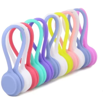 Magnetic Silicone Cable Ties for Data Lines - Cord Organizer, Bundling Strap, Storage Solution with Custom Logo Gift Option