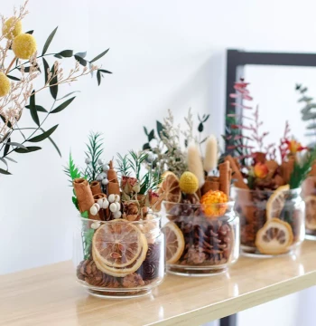 Preserved Flowers, Dried Flowers, Cinnamon, Flameless Aromatherapy Diffuser Cup, DIY Materials for Best Friend Gifts, Team Building, Warm-Up Salons