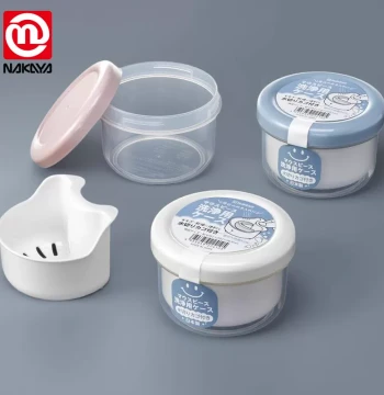 Japan Imported NAKAYA Portable Denture Case for Seniors - Soaking, Cleaning, and Storage Box for False Teeth