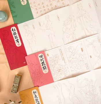 Price Drop: Feileniao Pocket Elegant Items – Chinese Painting Drafts, Gongbi Sketches, Line Drawings of Flowers and Plants for Copying Practice