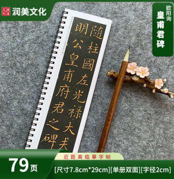 Tang Dynasty Ouyang Xun 'Stele of Lord Huangfu' Calligraphy Copybook, Close-Up Tutorial, Single Volume 79 Pages