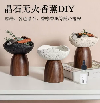 Flameless Aromatherapy DIY Kit - Natural Crystal Diffuser Stones for Home Decor and Demagnetizing