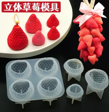 Aromatherapy Candle Resin Jelly Wax Strawberry Silicone Mold, Large Squishy Handmade Soap DIY Material