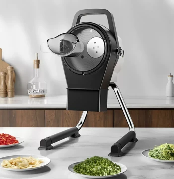 Teruisi Electric Fruit and Vegetable Slicer, Multifunctional Chopper for Cafeterias and Hotels, Cutter for Green Onions, Chili Peppers, Radishes, and Ginger