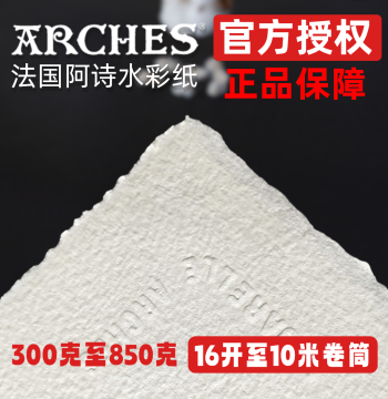 Arches French Watercolor Paper 300g/640g/850g, Cold/Hot Press, 100% Cotton, Deckled Edge, 2K/4K/8K