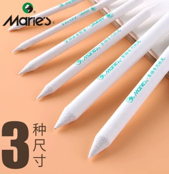 Marie's C6823 Sketch Blending Stumps (3-Pack), Professional Charcoal and Pastel Smudging Tools for Art Students and Beginners, Hard/Small/Highlight Set on Newsprint