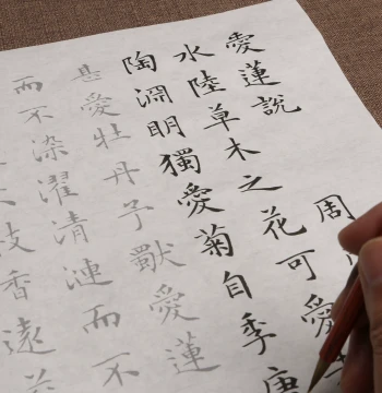 Wen Zhengming Small Regular Script Love Lotus Essay Brush Tracing Practice Copybook Calligraphy Paper Copying Custom Wholesale for Beginners