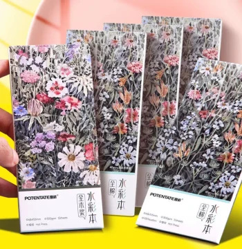 Zunjue 100% Cotton Watercolor Paper Mini Portable Pocket Sketchbook for Travel, 300g Cold Press Thickened Art Notebook for Gouache, Oil Pastel, and Colored Pencil